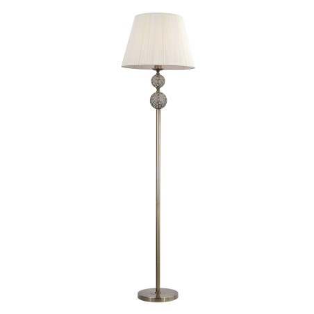 Lámpara de pie Gales 1xE27 acabado metal oro envejecido pantalla tela crema estilo clásico 45cm Ø