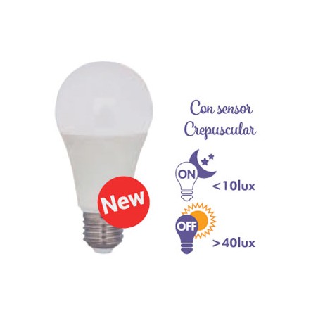 Bombilla led 9w 5000k sensor crepuscular