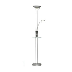 Lampara de pie Alari Usb+mesa Niquel LED 18W +5W 480LM+1700LM 3000k +4000k estilo moderno