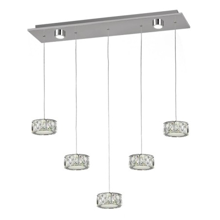 Lampara colgante lineal  Elegance 5 luces cromo