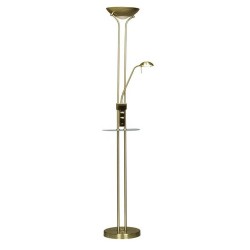 Lámpara de pie Alari Usb+mesa Cuero LED 18W +5W 480LM+1700LM 3000k +4000k estilo moderno