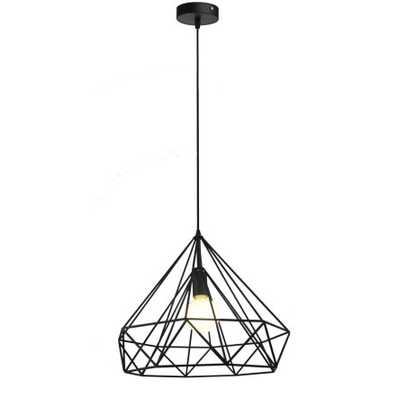 Lámpara de techo colgante Sauce 1L 1xE27 acabado metal negro estilo moderno 45cm Ø