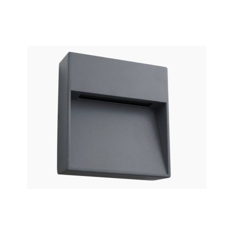 Aplique superficie cuadrado 6w gris oscuro