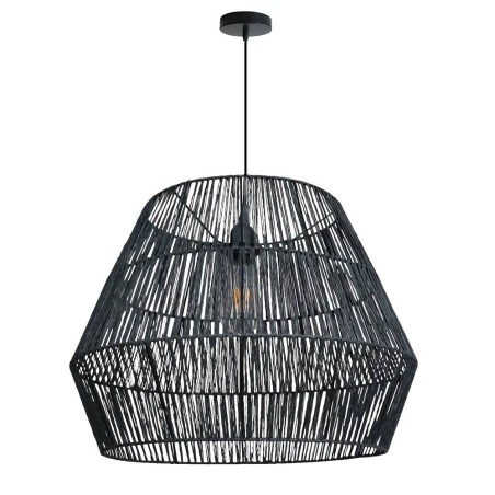 Lámpara de techo colgante Leave 1xE27 acabado fibra natural negro estilo rústico 50cm Ø