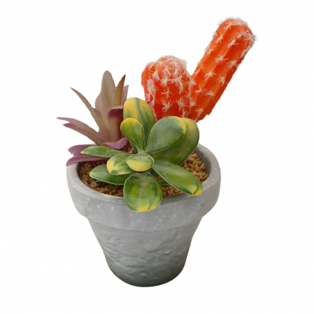Maceta planta artificial pequeña  Eva Cactus 12X11X19
