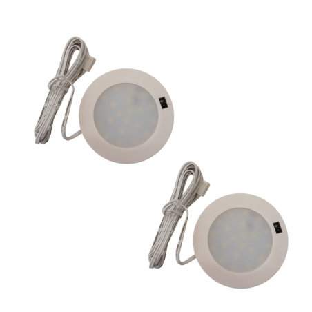 Pack 2 Focos  planos  LED3w 6000k  con sensor de movimiento – Blanco