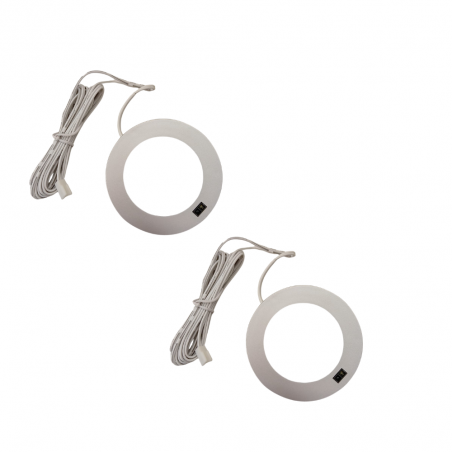 Pack 2 Focos  planos  LED3w 6000k  con sensor de movimiento – Plata