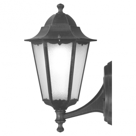 Aplique de pared Granada 1xE27 acabado negro estilo clásico IP44 apto para exterior