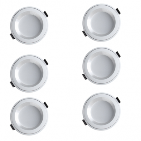 Pack 6 unidades empotrable blanco 4w LED 6000k