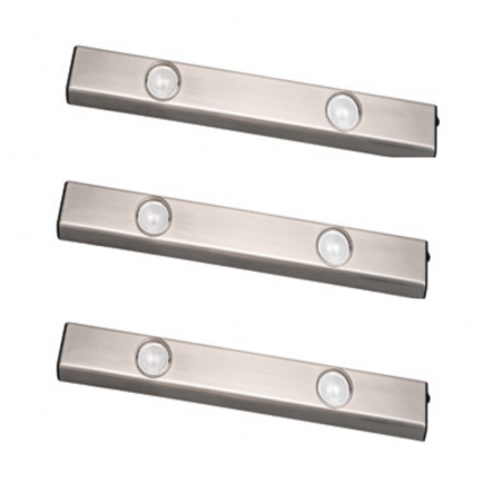 Pack 3 unid. Regleta 2 focos Níquel