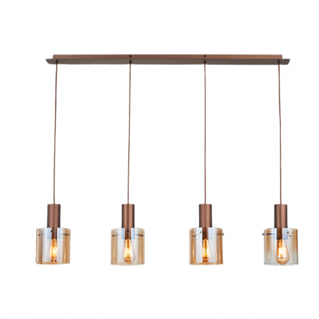 Lámpara de techo colgante Venize 4xE27 acabado cobre