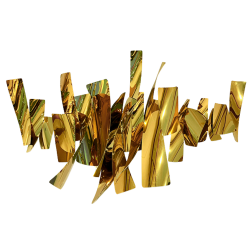 Escultura de pared Fracture acabado acero inoxidable dorado