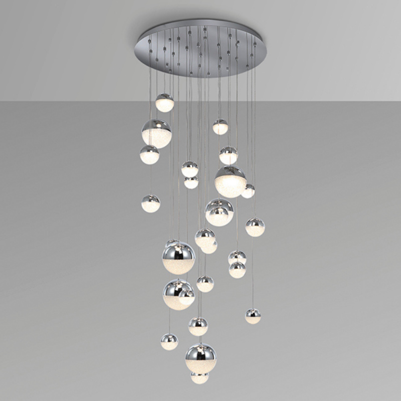 Lámpara de techo colgante Sphere 27L LED 147.6w 3CCT acabado cromo