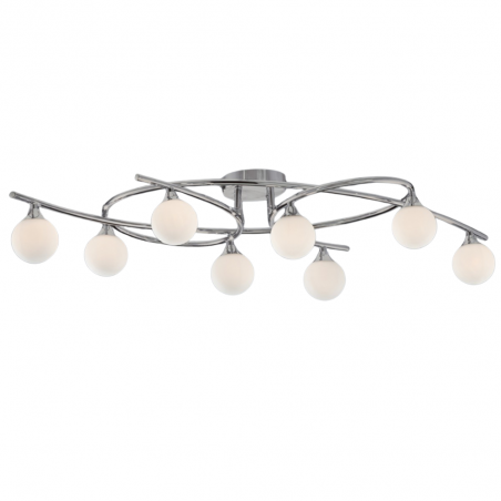 Plafón de techo Lotto 8xG9 acabado níquel satinado