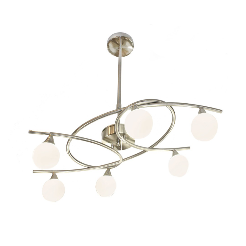 Lámpara de techo colgante Lotto  6xG9 acabado níquel satinado