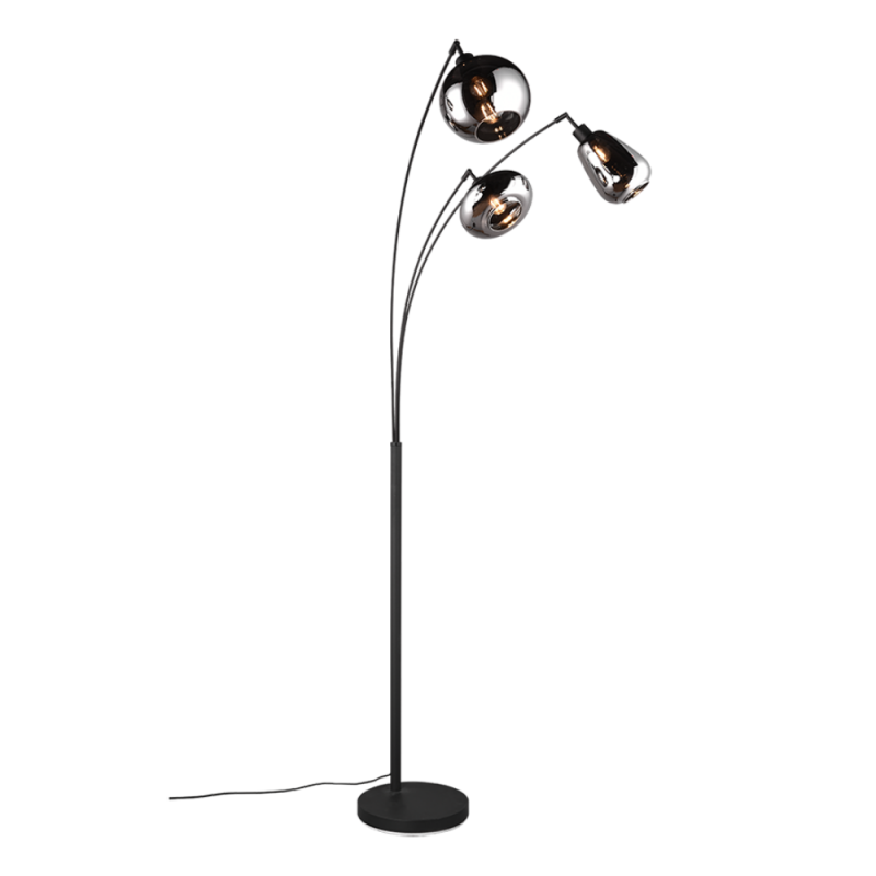 Lámpara de pie Lumina 3xE14 acabado negro / cromo
