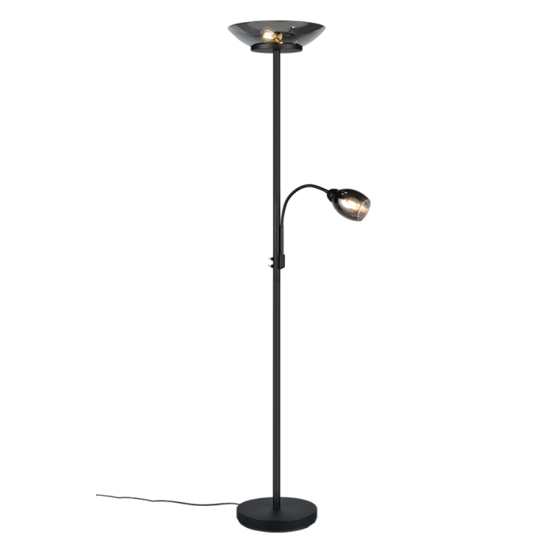 Lámpara de pie Gerry 2xE27 +1xE14 acabado metal negro