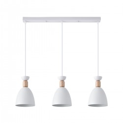Lámpara de techo colgante Cloe 3xE27 acabado metal blanco