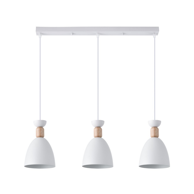 Lámpara de techo colgante Cloe 3xE27 acabado metal blanco