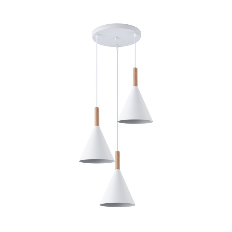 Lámpara de techo colgante Cala 3xE27 acabado blanco