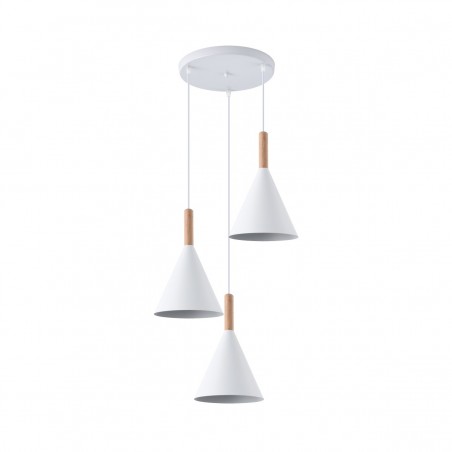 Lámpara de techo colgante Cala 3xE27 acabado blanco