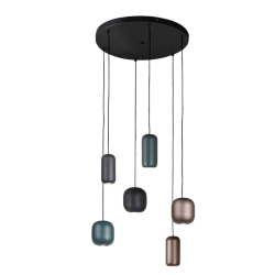 Lámpara de techo colgante Nimes 6xGU10 acabado negro / colores