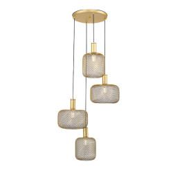 Lámpara de techo colgante Osiris 4xE27 LED 8w 2700k acabado oro