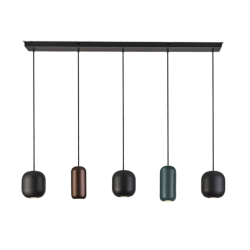 Lámpara de techo colgante Nimes 5xGU10 acabado negro / colores
