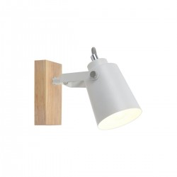 Foco de superficie Dera 1xE14 acabado blanco / madera