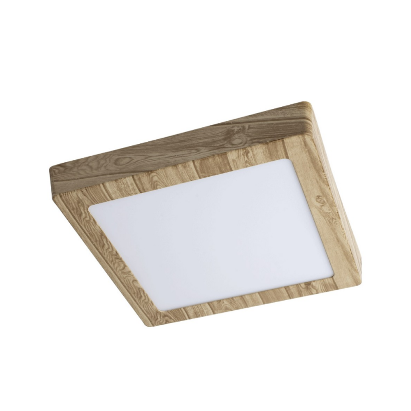 Downlight de superficie cuadrado Deco LED 30w 4000k integrado acabado madera