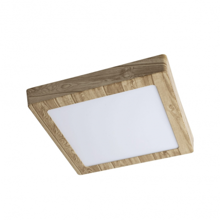 Downlight de superficie cuadrado Deco LED 30w 4000k integrado acabado madera