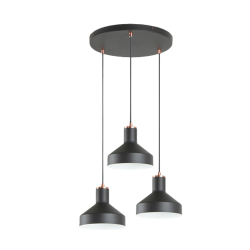 Lámpara de techo Irias 3xE27 acabado negro / cobre