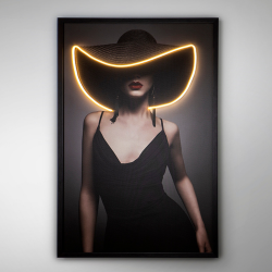 Cuadro Pamela con luz LED acabado negro