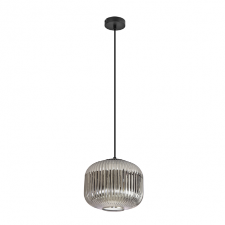 Lámpara de techo colgante Nara 1xE27 acabado negro / fumé