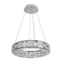 Lámpara de techo colgante Alpbach LED 45w 3CCT acabado cromo estilo moderno 50cm Ø