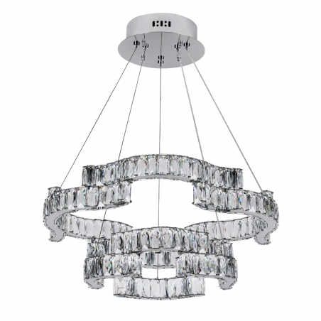 Lámpara de techo colgante Gmunden LED 58w 3CCT acabado cromo estilo moderno 60cm Ø