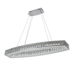 Lámpara de techo colgante Graz Rectangular LED 58w 3CCT acabado cromo estilo moderno