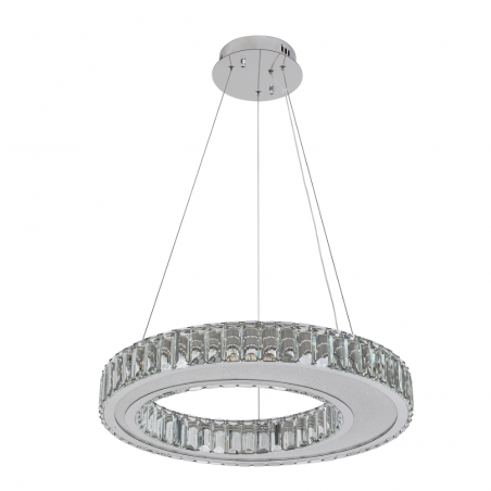 Lámpara de techo colgante Graz  LED 58w 3CCT acabado cromo estilo moderno 60cm Ø