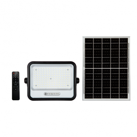 Proyector Solar LED 300w 7500-8000k acabado negro + mando a distancia IP65