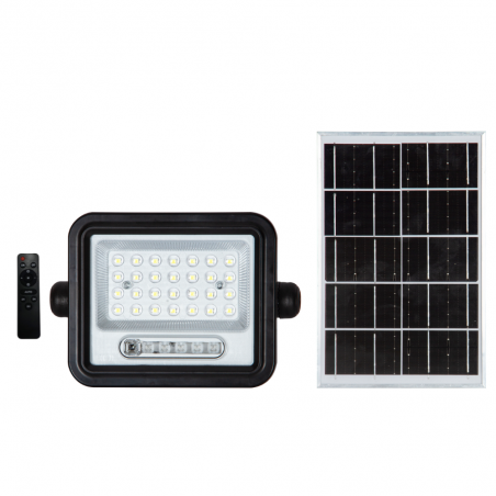 Proyector Solar LED 50w 7500-8000k acabado negro + mando a distancia IP65