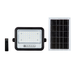 Proyector Solar LED 100w 7500-8000k acabado negro + mando a distancia IP65