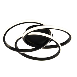 Plafón de techo Olimpo LED 50w 3CCT acabado negro estilo moderno + APP + mando a distancia 46cm Ø