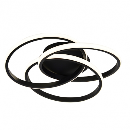 Plafón de techo Olimpo LED 50w 3CCT acabado negro estilo moderno + APP + mando a distancia 46cm Ø