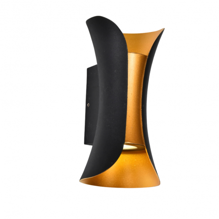 Aplique de pared Gaiba LED 10w 4000k acabado nego/oro estilo moderno