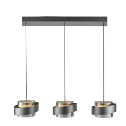 Lámpara de techo colgante Bamberg Lineal LED 3x8w 3000k acabado gris estilo moderno