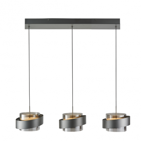 Lámpara de techo colgante Bamberg Lineal LED 3x8w 3000k acabado gris estilo moderno
