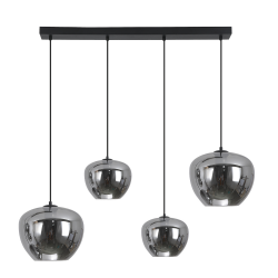 Lámpara de techo colgante Ribadeo Lineal 4xE27 acabado negro / ahumado estilo moderno