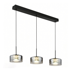 Lámpara de techo colgante Triora 3L LED 18w 4000k integrado acabado negro estilo moderno