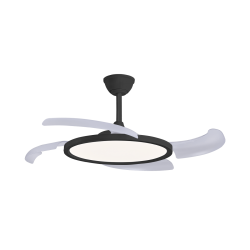 Ventilador de techo Key LED 43w 3CCT integrado acabado negro estilo moderno motor DC 106cm Ø