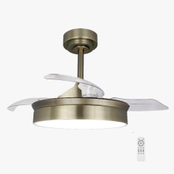 Ventilador de techo Tornado LED 46w 3CCT acabado cuero estilo moderno aspas plegables motor DC 92cm Ø